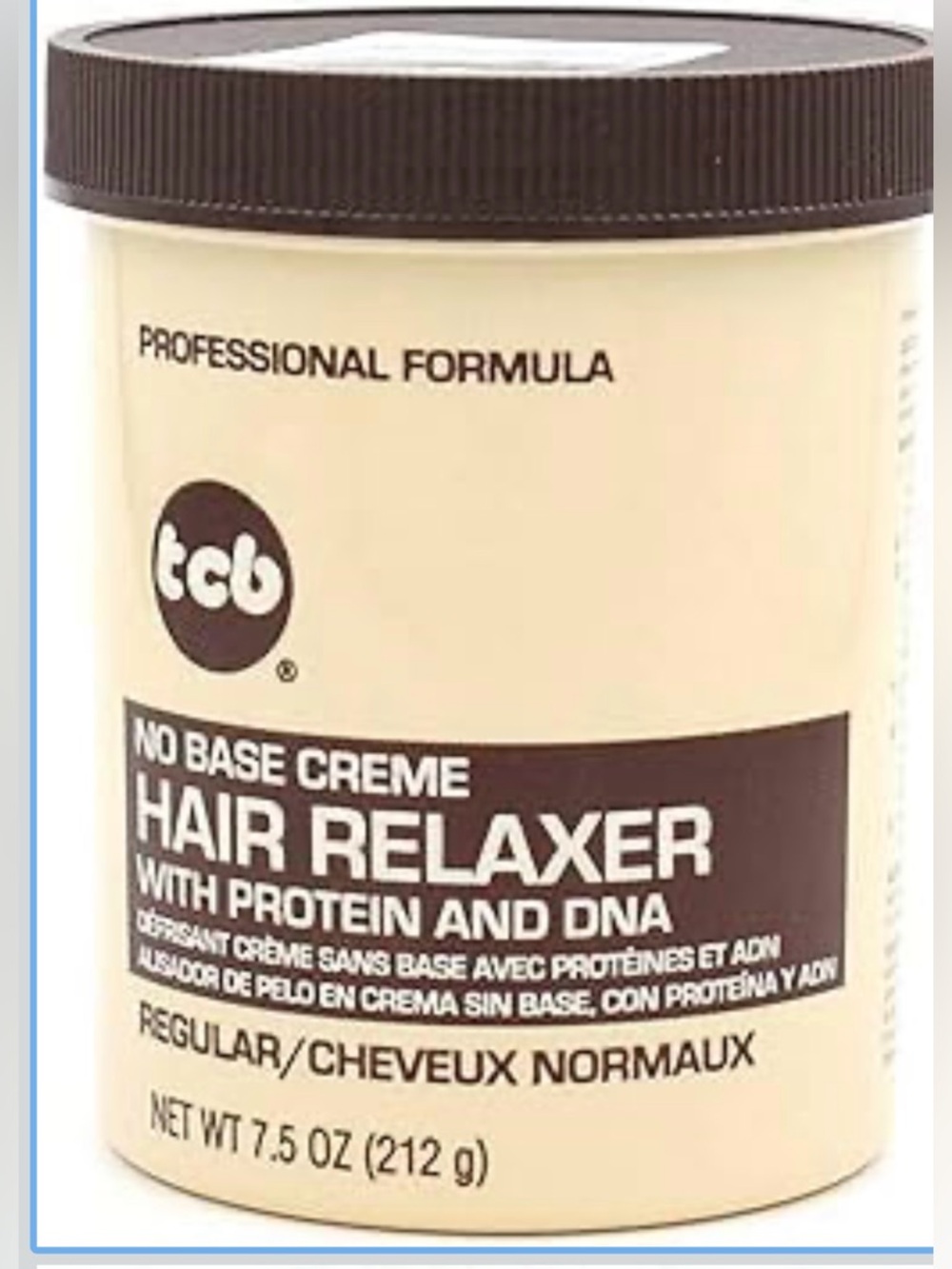 TCB No Base Creme Hair Relaxer. Pack of 6 of 7.5 OZ.